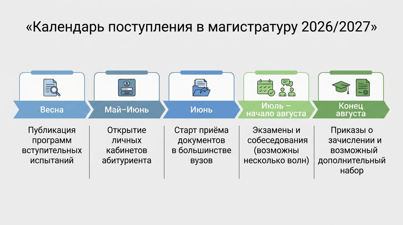 Календарь поступления в магистратуру