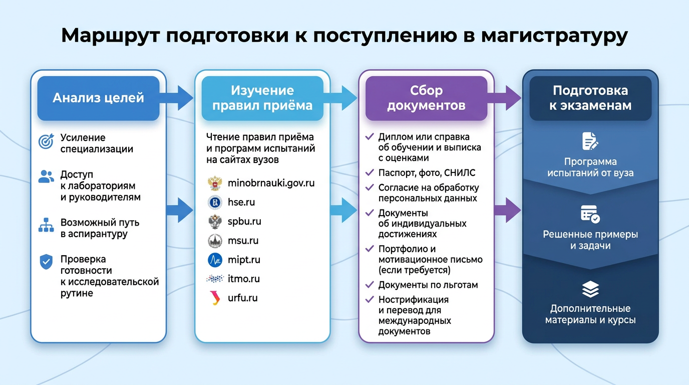 Маршрут подготовки к поступлению в магистратуру